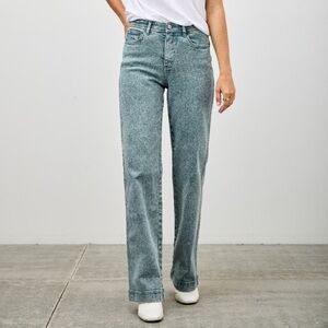 High Rise Slim Wide Straight Pants